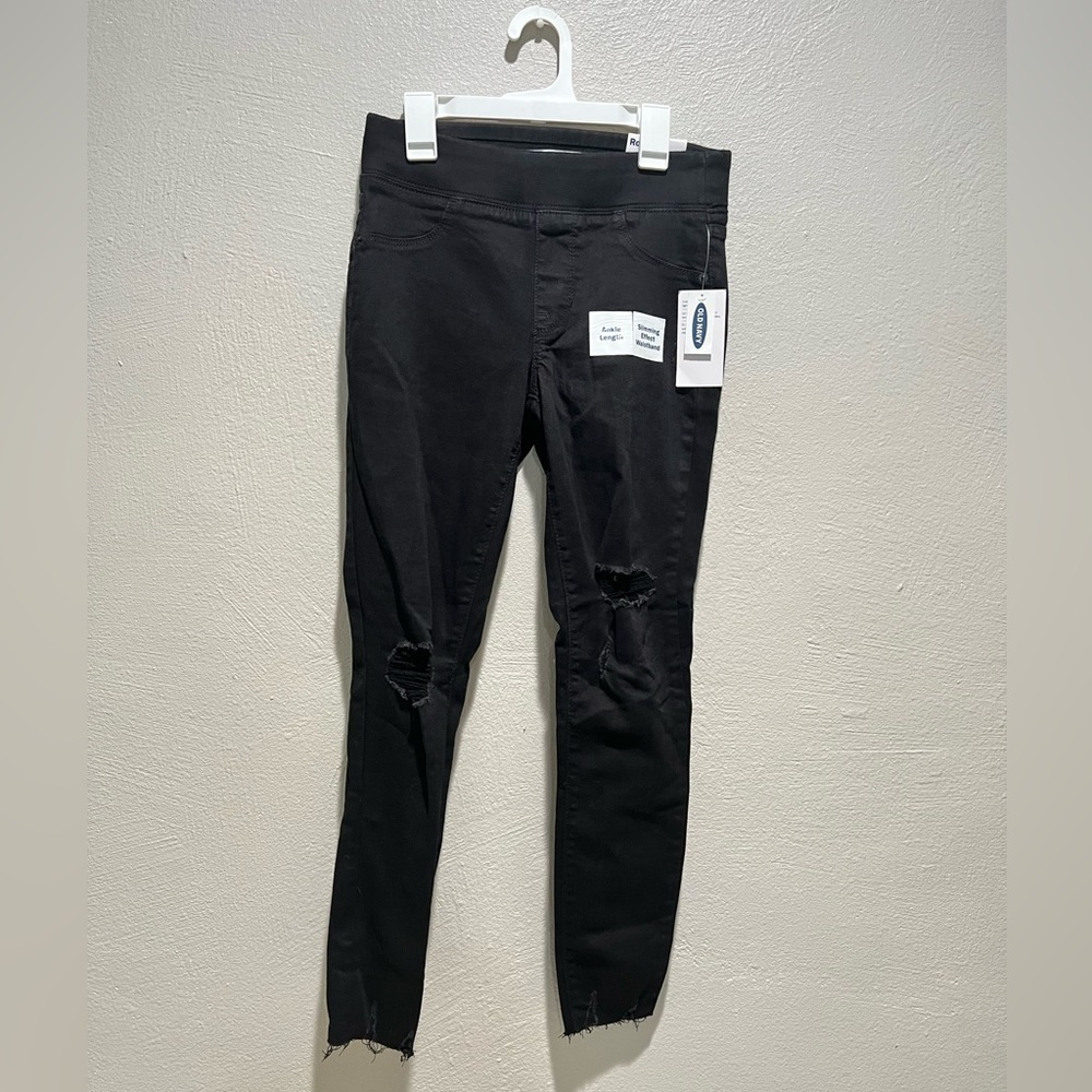 Old Navy Black Rockstar Jeggings Distressed Jeans